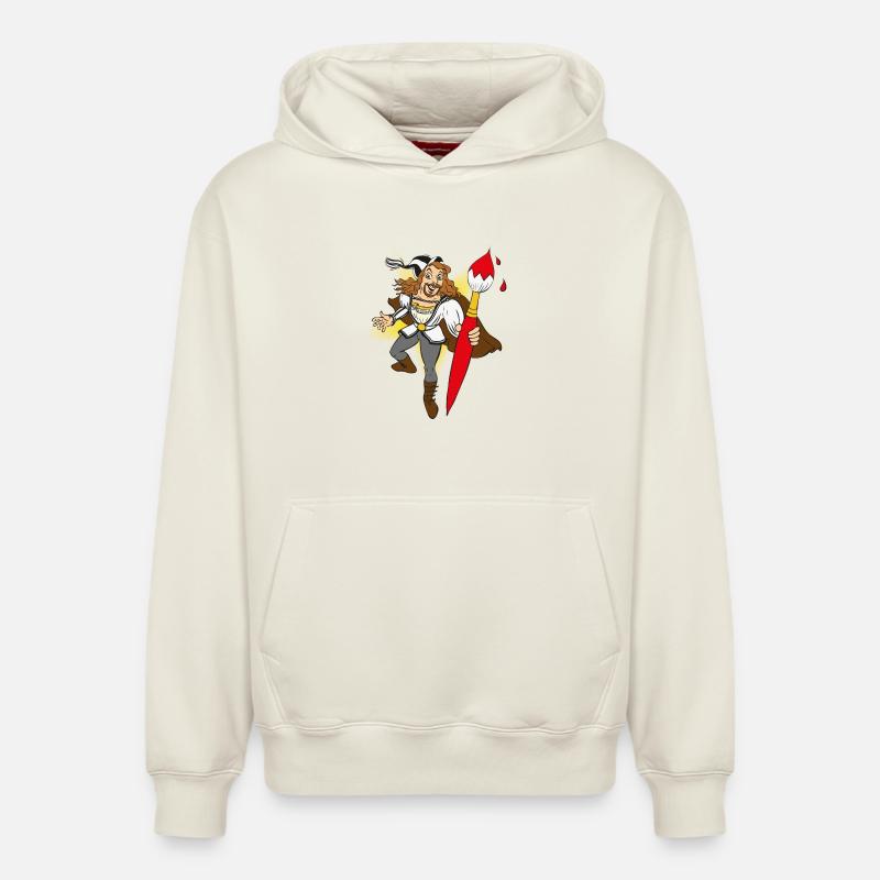duerer-comic - Sweat à capuche unisexe décontracté en coton biologique – de SPREAD - blanc cassé