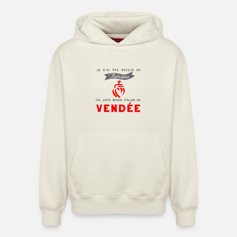 Vendée - thérapie - Sweat à capuche unisexe décontracté en coton biologique – de SPREAD - blanc cassé
