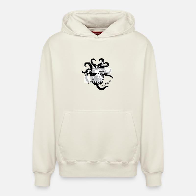 HP Lovecraft / Cthulhu - Sweat à capuche unisexe décontracté en coton biologique – de SPREAD - blanc cassé