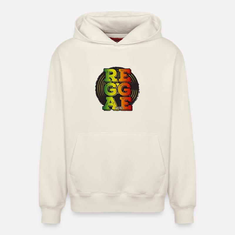 Reggae Neon Logo - Sweat à capuche unisexe décontracté en coton biologique – de SPREAD - blanc cassé