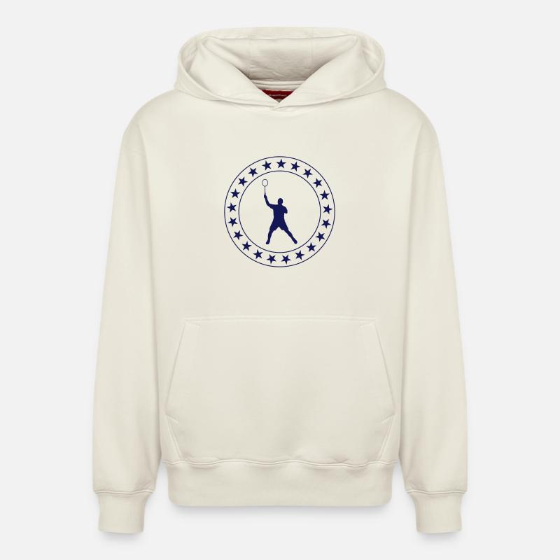 Badminton - Sweat à capuche unisexe décontracté en coton biologique – de SPREAD - blanc cassé