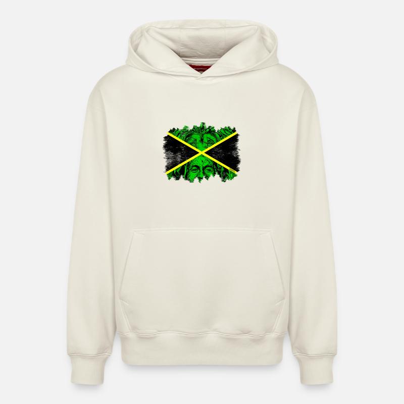 LION BOB JAMAICA - Sweat à capuche unisexe décontracté en coton biologique – de SPREAD - blanc cassé