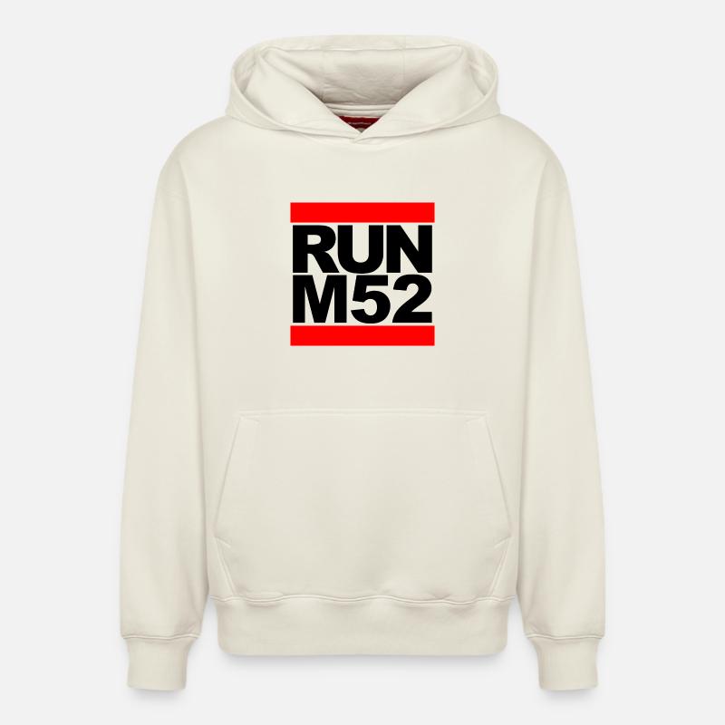 RUN M52 - Sweat à capuche unisexe décontracté en coton biologique – de SPREAD - blanc cassé
