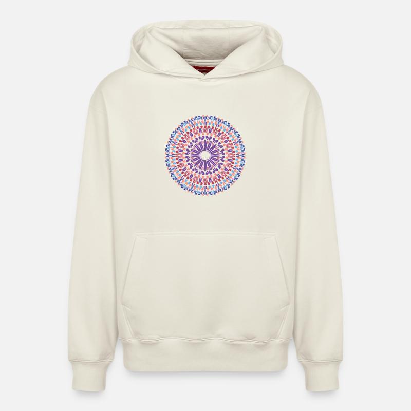 Mandala Mandala - Sweat à capuche unisexe décontracté en coton biologique – de SPREAD - blanc cassé