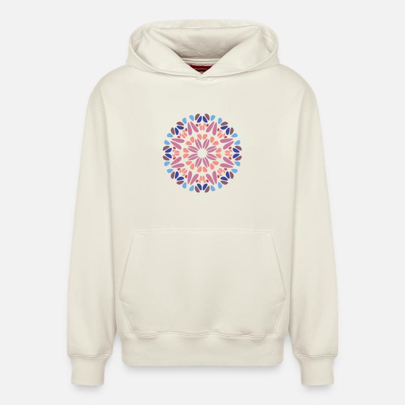 Mandala - Sweat à capuche unisexe décontracté en coton biologique – de SPREAD - blanc cassé