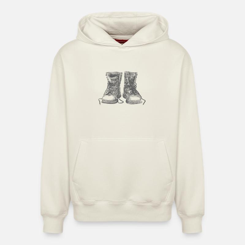 Boots - Sweat à capuche unisexe décontracté en coton biologique – de SPREAD - blanc cassé