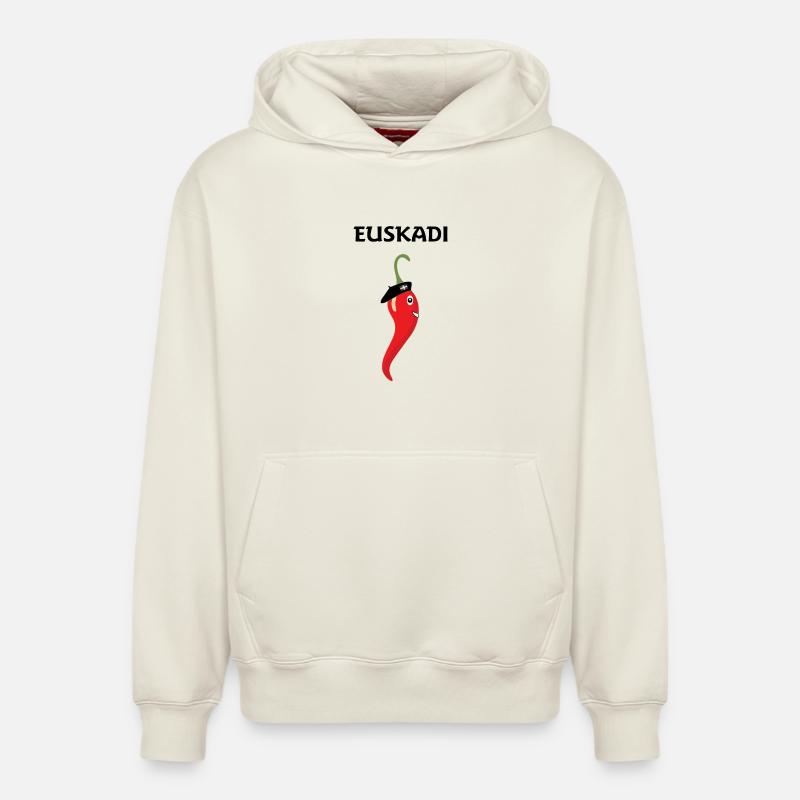 basque - Sweat à capuche unisexe décontracté en coton biologique – de SPREAD - blanc cassé
