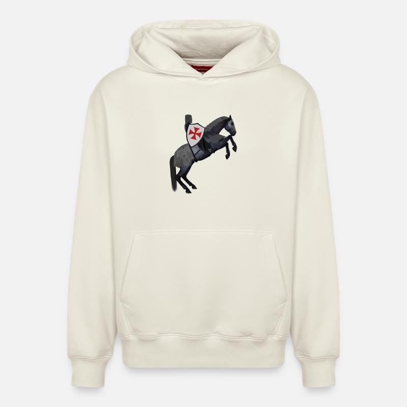 Balai de monture chevaleresque - Sweat à capuche unisexe décontracté en coton biologique – de SPREAD - blanc cassé