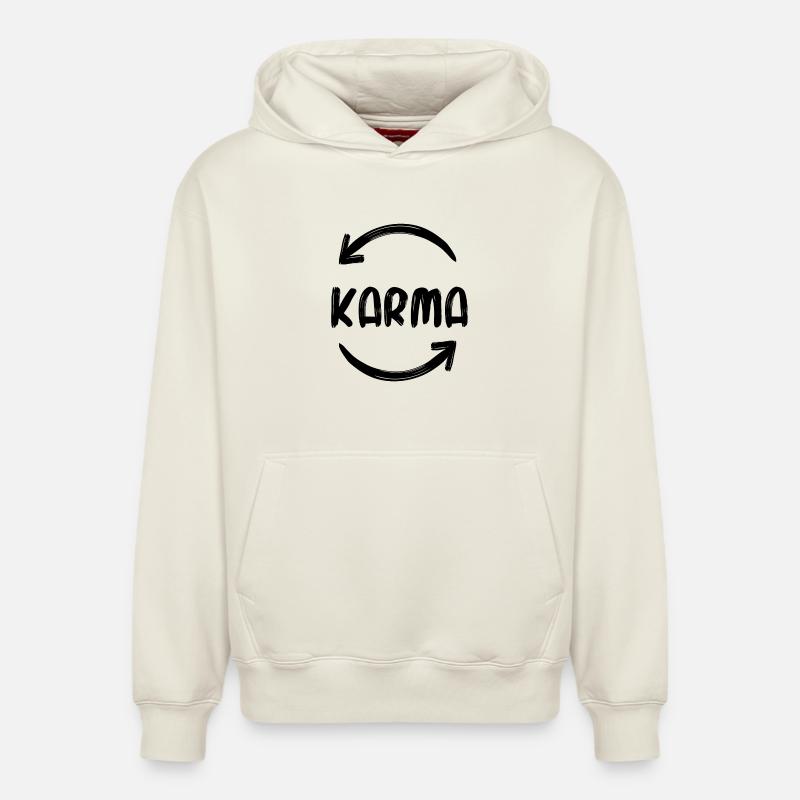 Karma renaissance bouddhisme spiritualité dire - Sweat à capuche unisexe décontracté en coton biologique – de SPREAD - blanc cassé
