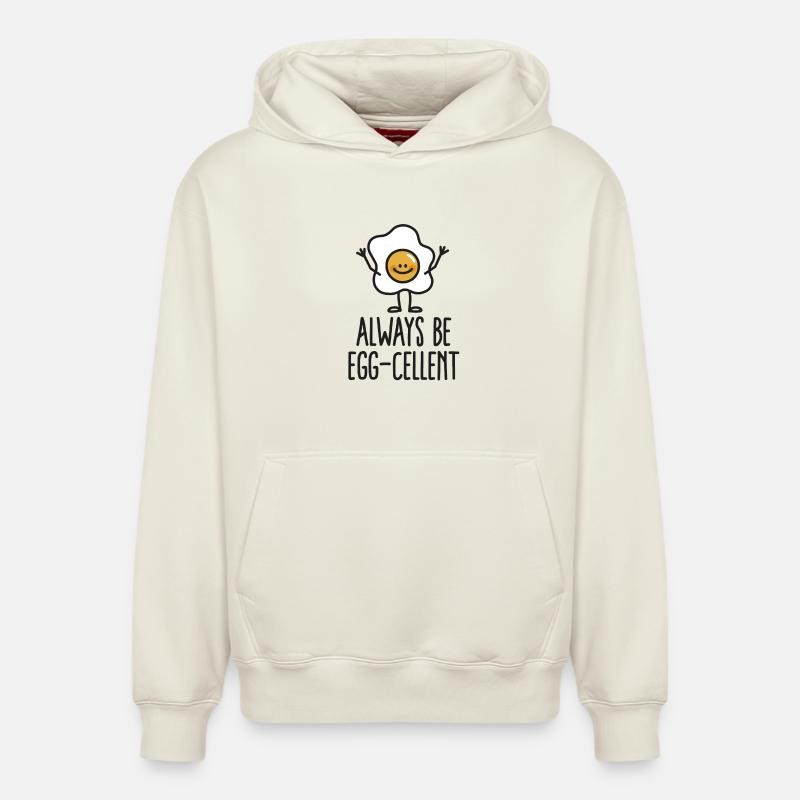 Always be egg-cellent - Sweat à capuche unisexe décontracté en coton biologique – de SPREAD - blanc cassé