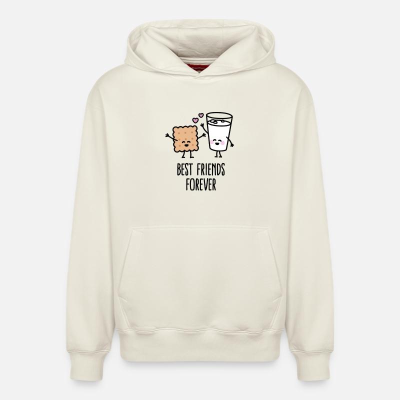 Best friends forever - Sweat à capuche unisexe décontracté en coton biologique – de SPREAD - blanc cassé