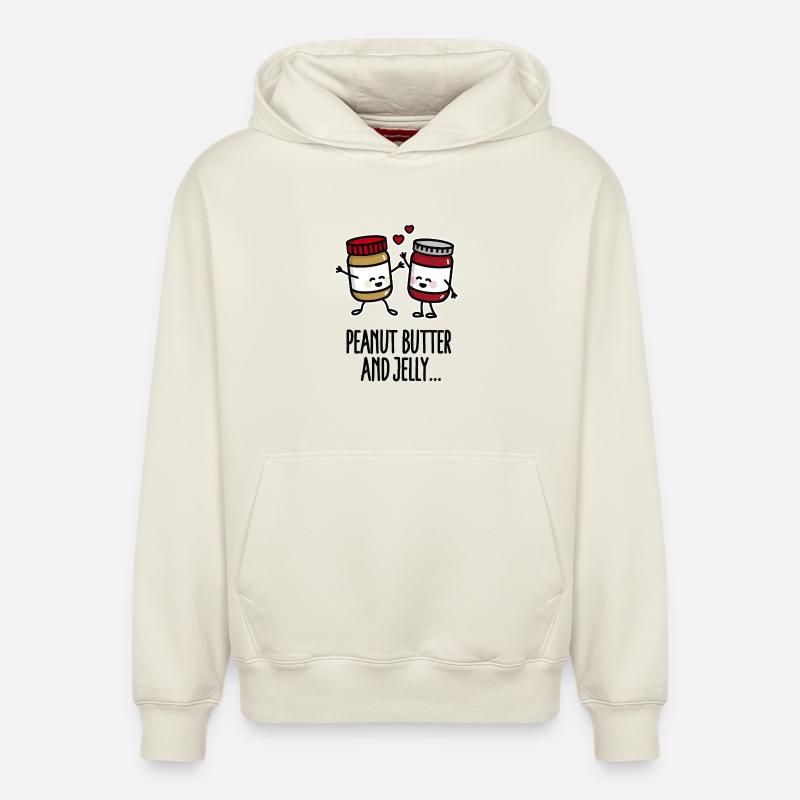 Peanut butter and jelly - Sweat à capuche unisexe décontracté en coton biologique – de SPREAD - blanc cassé