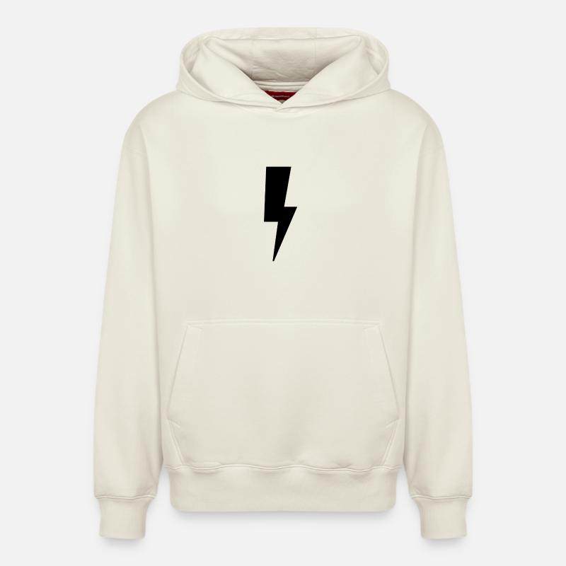 Logo de la foudre - Sweat à capuche unisexe décontracté en coton biologique – de SPREAD - blanc cassé