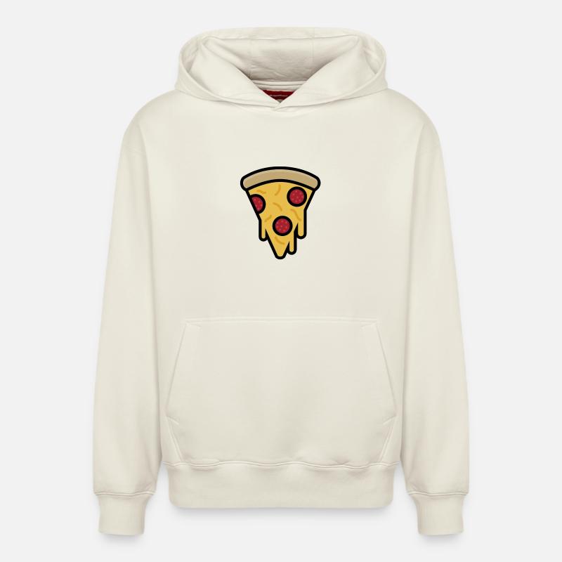 Tranche de pizza - Sweat à capuche unisexe décontracté en coton biologique – de SPREAD - blanc cassé