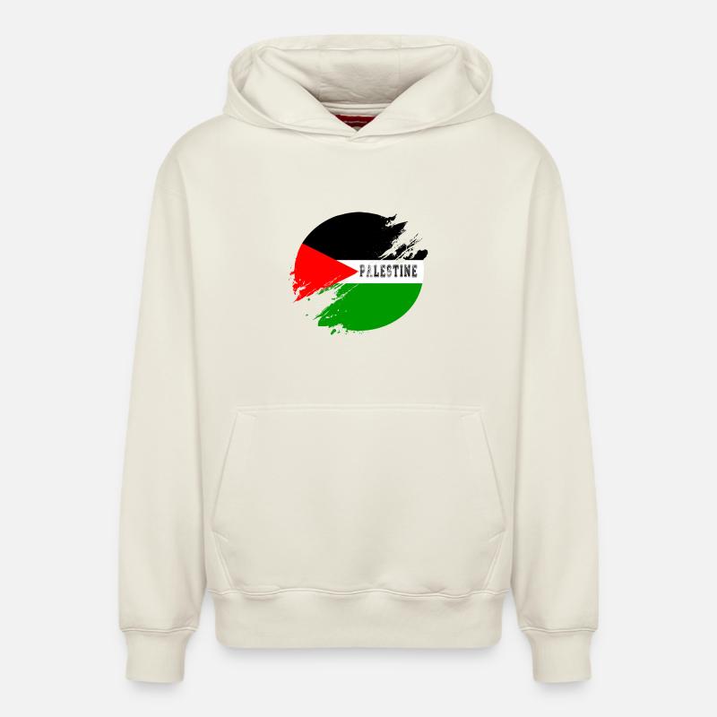 District de Palestine - Sweat à capuche unisexe décontracté en coton biologique – de SPREAD - blanc cassé