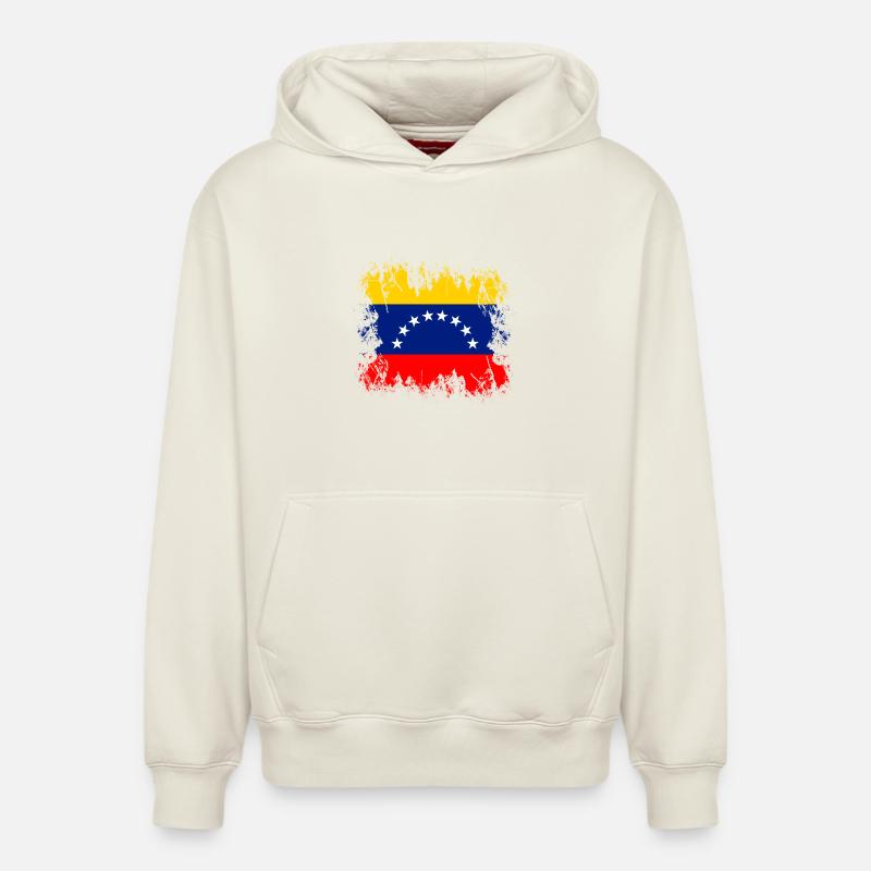 Venezuela (Venezuela) - Sweat à capuche unisexe décontracté en coton biologique – de SPREAD - blanc cassé