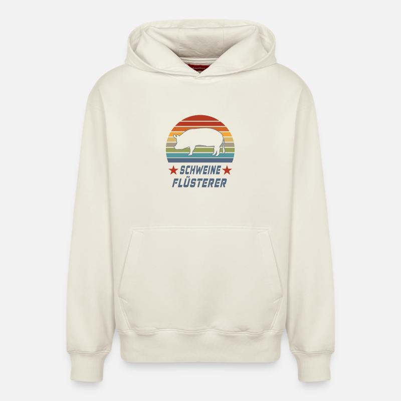 Schweine Flüsterer Design / Geschenkidee - Relaxed Unisex Organic Hoodie – von SPREAD - Naturweiß