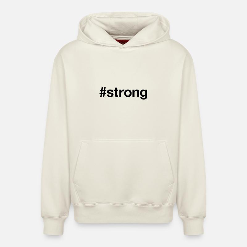 STRONG - Sweat à capuche unisexe décontracté en coton biologique – de SPREAD - blanc cassé