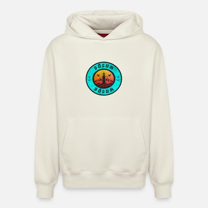 Büsum Leuchtturm Design / Geschenkidee - Relaxed Unisex Organic Hoodie – von SPREAD - Naturweiß