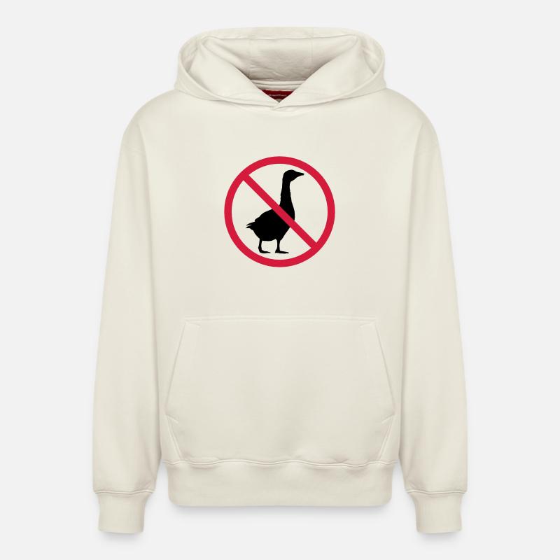 Signe interdit d'oie - Sweat à capuche unisexe décontracté en coton biologique – de SPREAD - blanc cassé