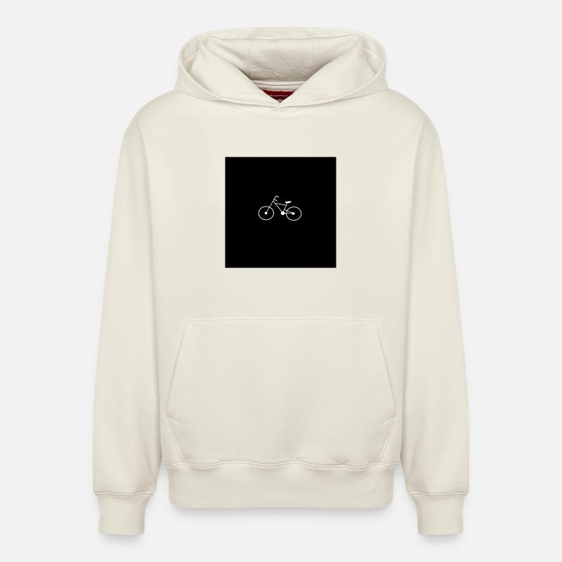 Bicyclette - Sweat à capuche unisexe décontracté en coton biologique – de SPREAD - blanc cassé