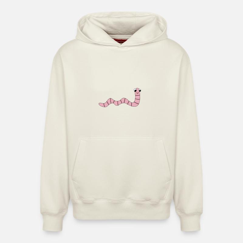 Ver de terre *** vierge - Sweat à capuche unisexe décontracté en coton biologique – de SPREAD - blanc cassé