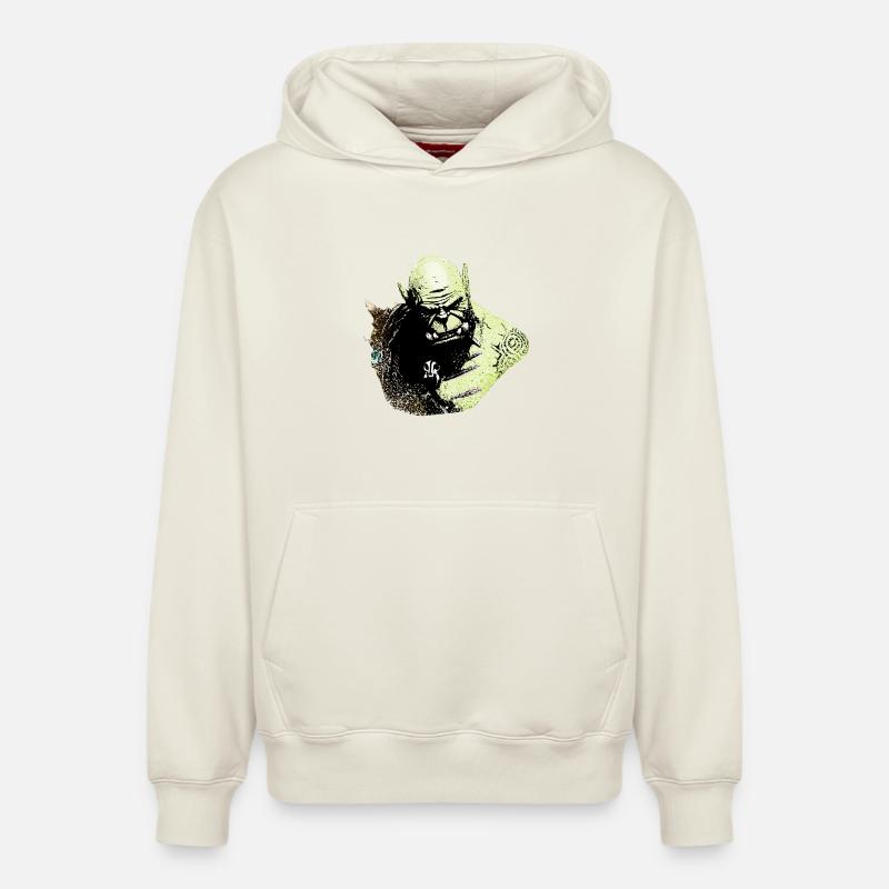 team horde - Sweat à capuche unisexe décontracté en coton biologique – de SPREAD - blanc cassé