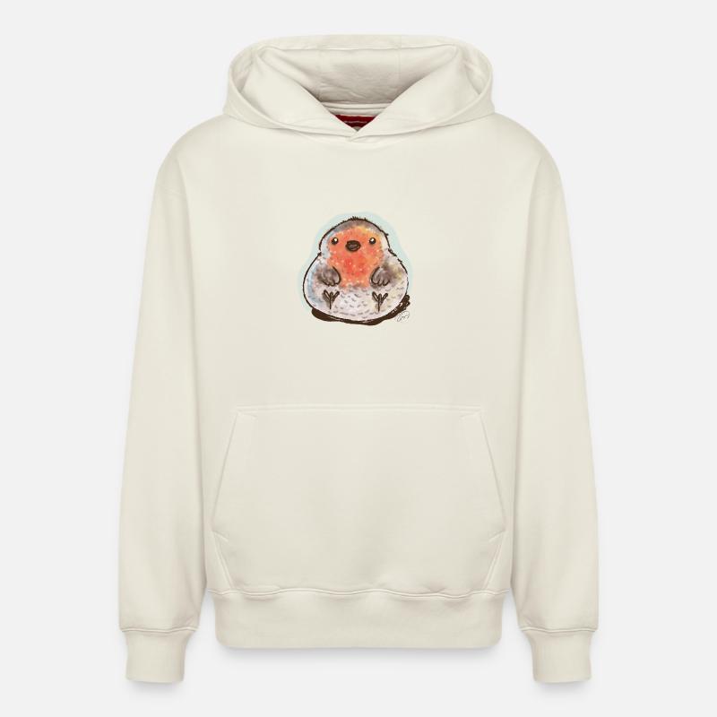 Bubble Robin - Relaxed Unisex Organic Hoodie – von SPREAD - Naturweiß