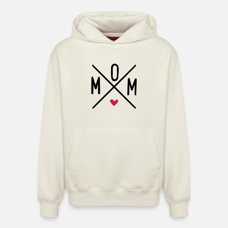 maman - Sweat à capuche unisexe décontracté en coton biologique – de SPREAD - blanc cassé