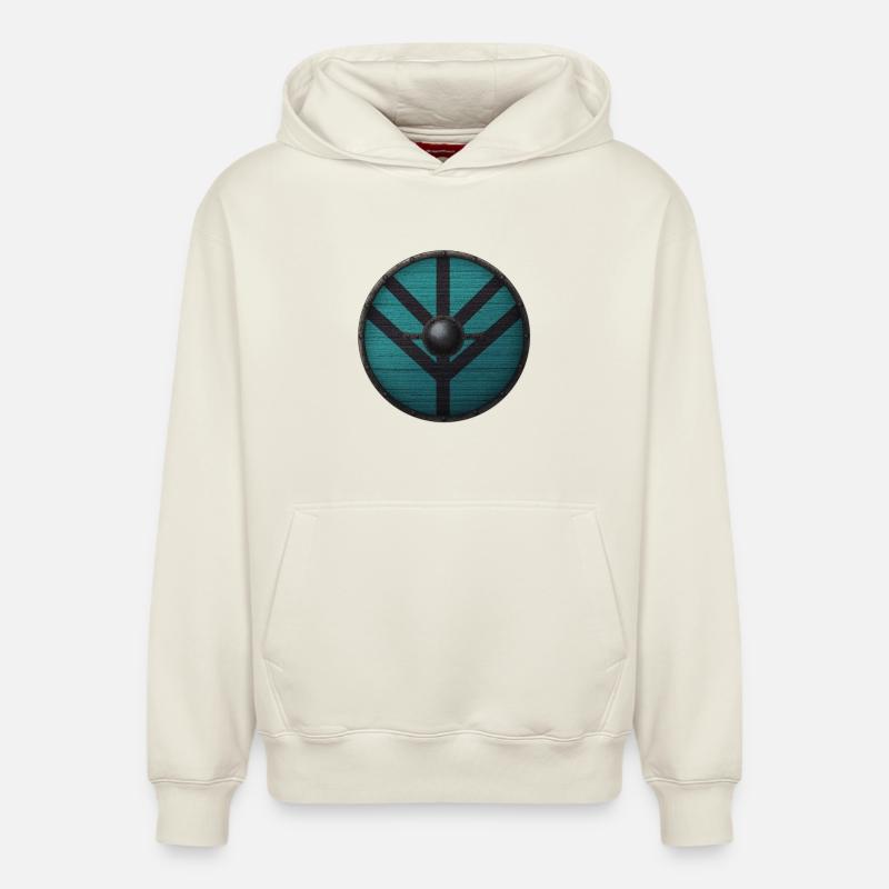 Bouclier Viking - Sweat à capuche unisexe décontracté en coton biologique – de SPREAD - blanc cassé