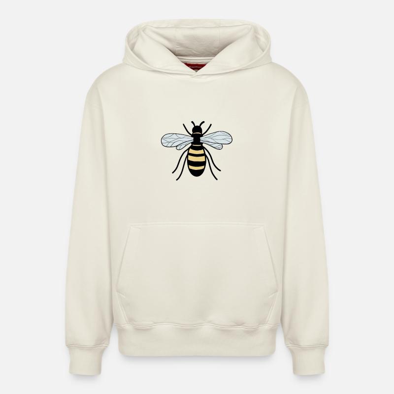 Abeille - Sweat à capuche unisexe décontracté en coton biologique – de SPREAD - blanc cassé