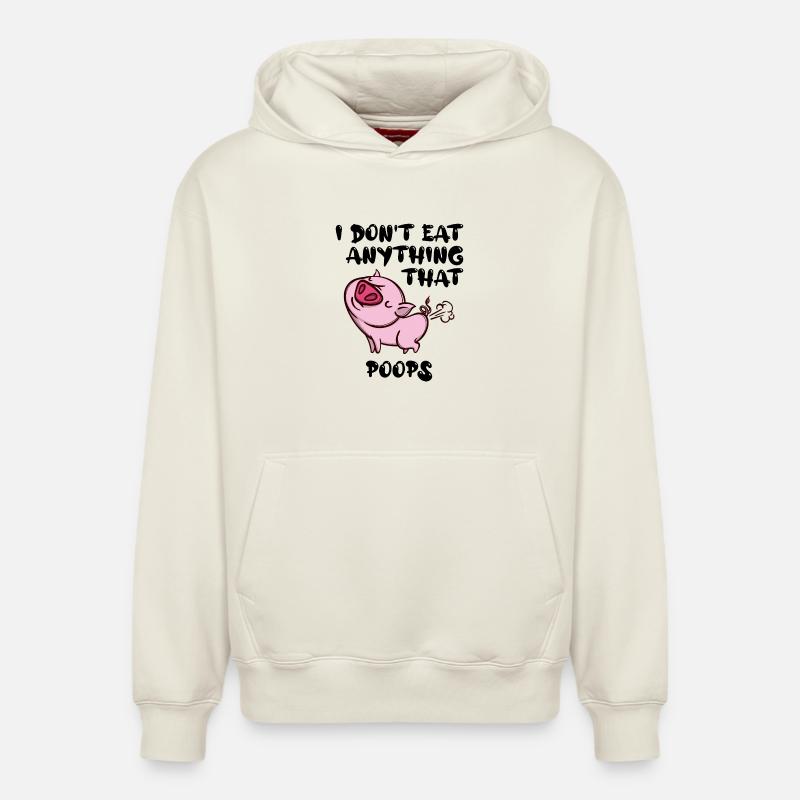 Porc végétalienne Déclaration - Sweat à capuche unisexe décontracté en coton biologique – de SPREAD - blanc cassé