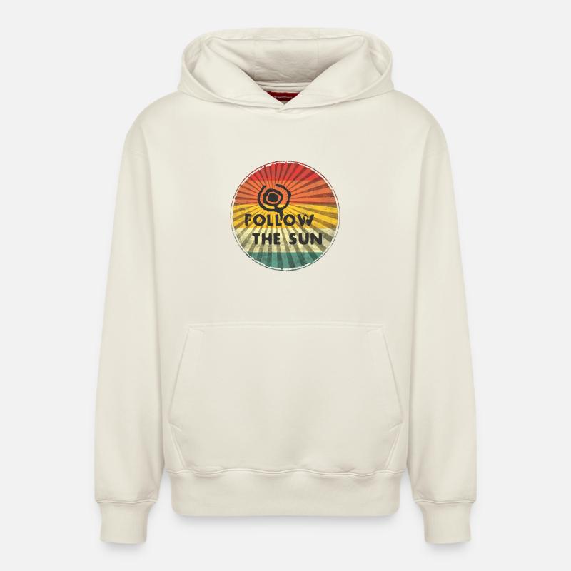 Suivre le soleil - Sweat à capuche unisexe décontracté en coton biologique – de SPREAD - blanc cassé
