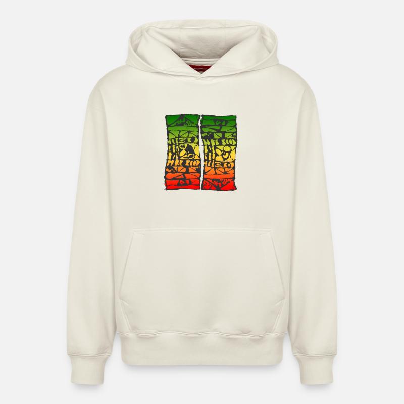 reggae 2907 - Sweat à capuche unisexe décontracté en coton biologique – de SPREAD - blanc cassé