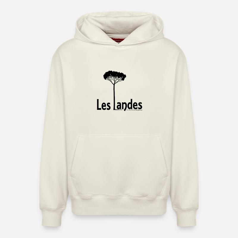 Les Landes - Sweat à capuche unisexe décontracté en coton biologique – de SPREAD - blanc cassé