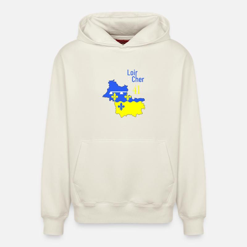 Loir et cher - Sweat à capuche unisexe décontracté en coton biologique – de SPREAD - blanc cassé
