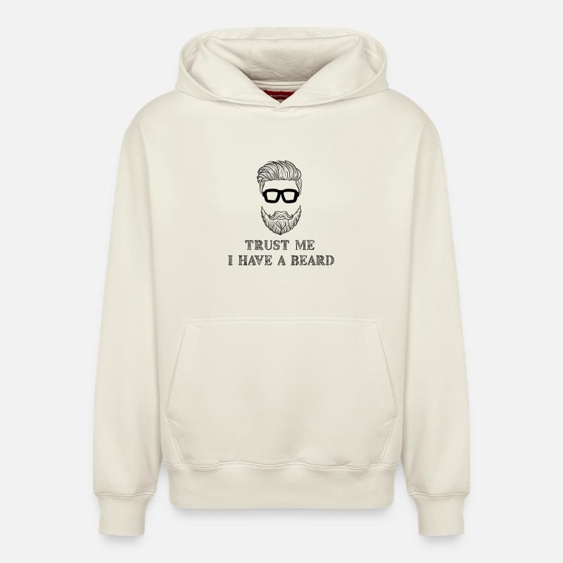 Bartträger Bart Statement Schnurrbart Humorvoll - Relaxed Unisex Organic Hoodie – von SPREAD - Naturweiß