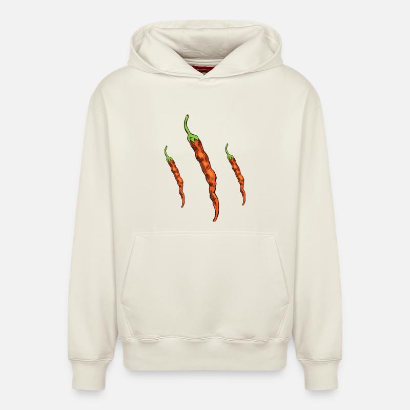 Piments - Sweat à capuche unisexe décontracté en coton biologique – de SPREAD - blanc cassé