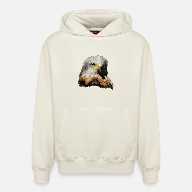 Aigle impérial - Sweat à capuche unisexe décontracté en coton biologique – de SPREAD - blanc cassé
