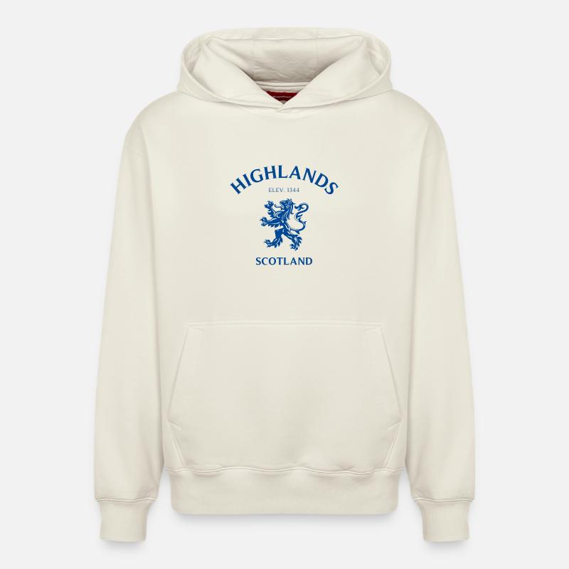 HIGHLANDS Schottland Écosse - Sweat à capuche unisexe décontracté en coton biologique – de SPREAD - blanc cassé