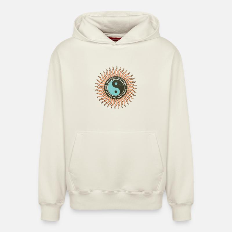 Surfdesign – Surf Tribes - Relaxed Unisex Organic Hoodie – von SPREAD - Naturweiß