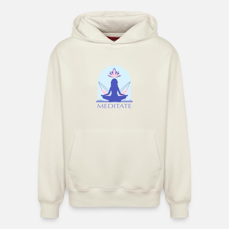 Yoga - Sweat à capuche unisexe décontracté en coton biologique – de SPREAD - blanc cassé