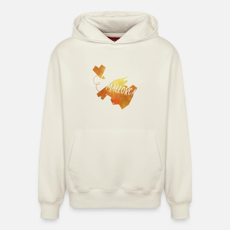 Majorque - Sweat à capuche unisexe décontracté en coton biologique – de SPREAD - blanc cassé