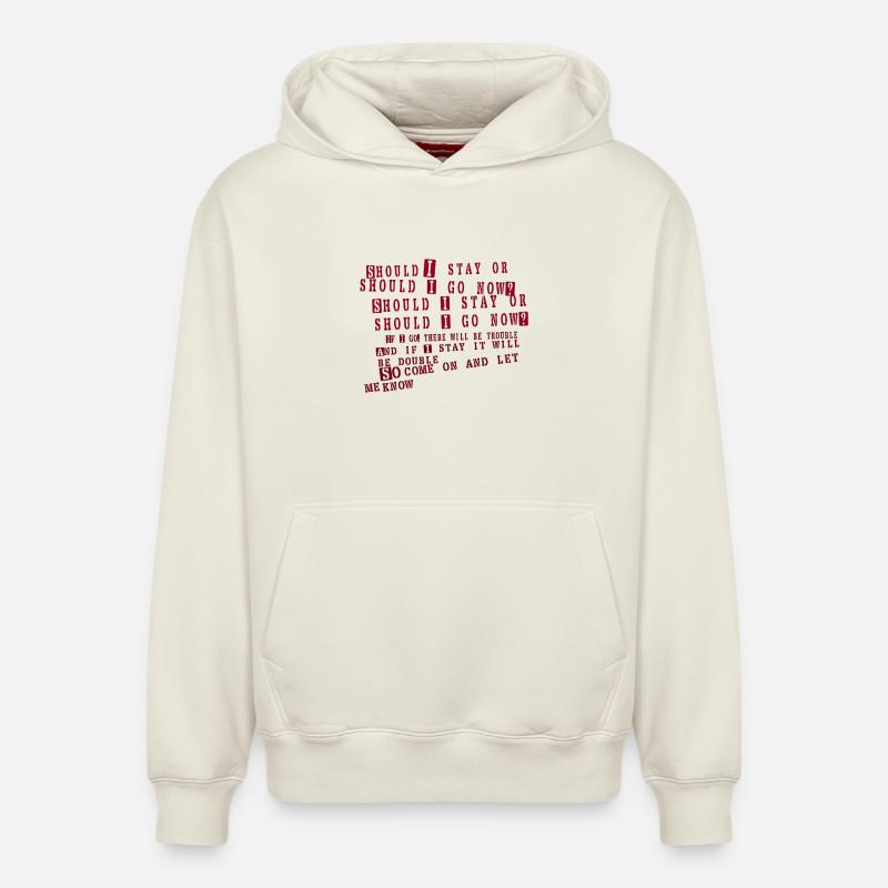 clash - devrais-je rester - Sweat à capuche unisexe décontracté en coton biologique – de SPREAD - blanc cassé