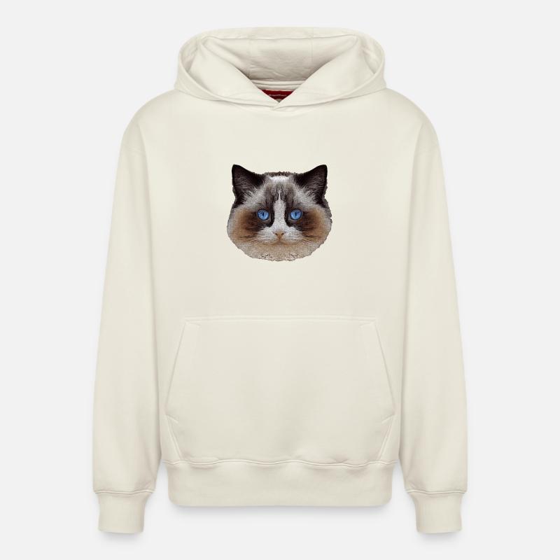 Ragdoll, samtpfote, Katzen design - Relaxed Unisex Organic Hoodie – von SPREAD - Naturweiß