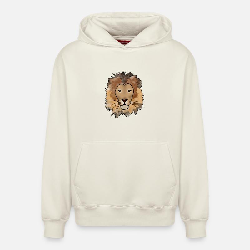 Löwe - Relaxed Unisex Organic Hoodie – von SPREAD - Naturweiß