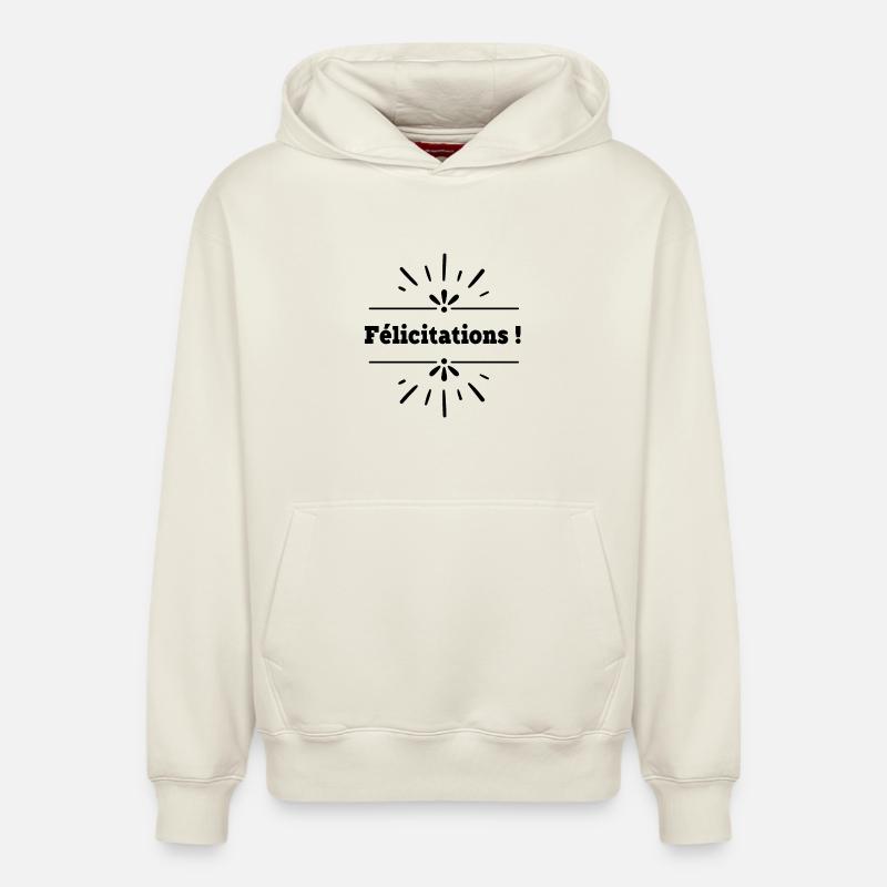 félicitations - Sweat à capuche unisexe décontracté en coton biologique – de SPREAD - blanc cassé