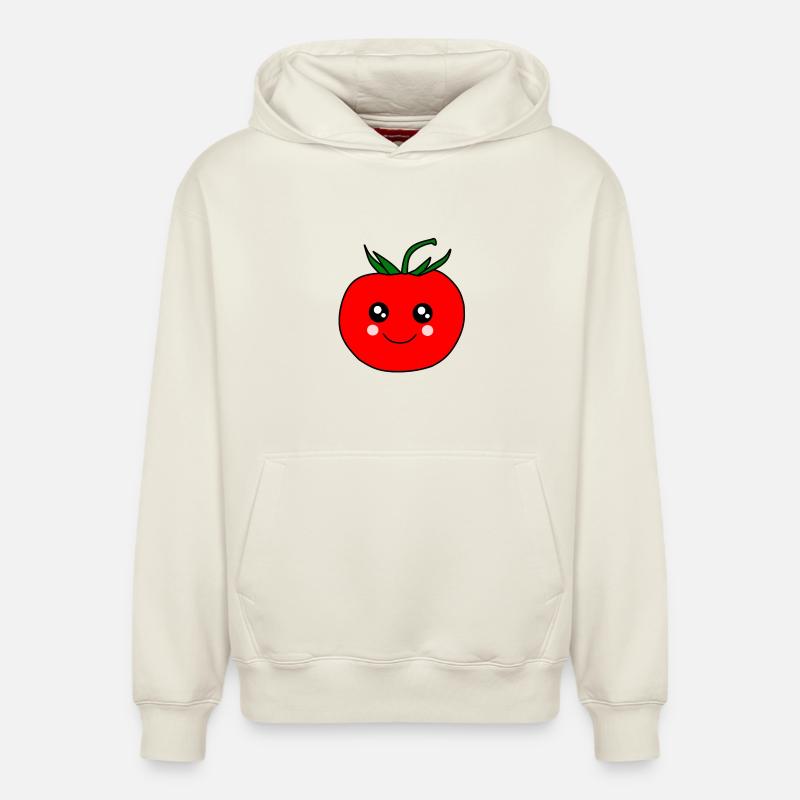 Tomate, rouge, tomate rouge, tomates - Sweat à capuche unisexe décontracté en coton biologique – de SPREAD - blanc cassé