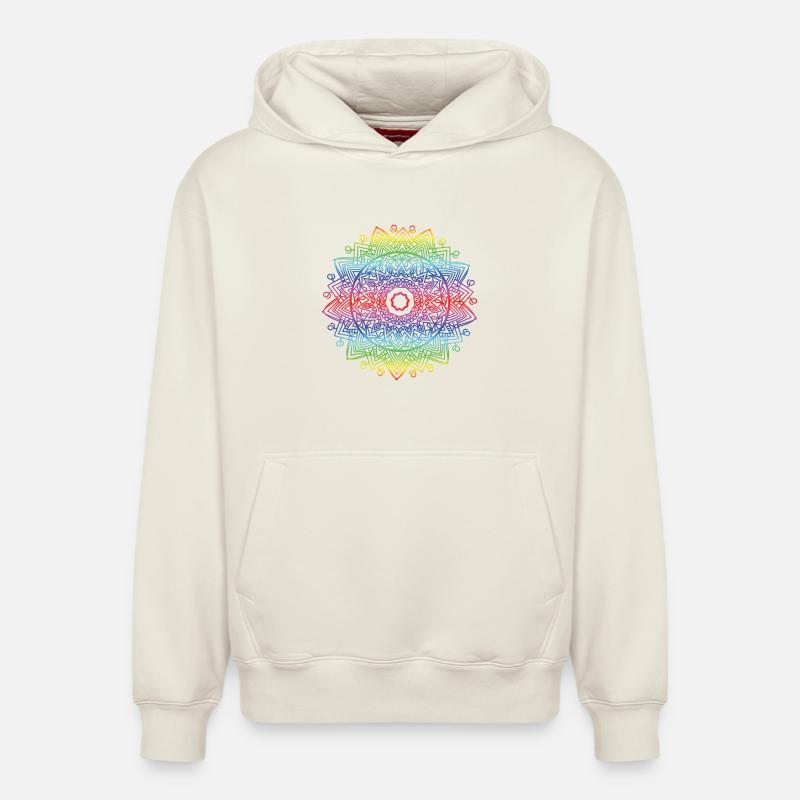Mandala - Sweat à capuche unisexe décontracté en coton biologique – de SPREAD - blanc cassé