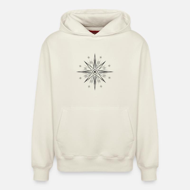 Étoile glamour intemporelle - Sweat à capuche unisexe décontracté en coton biologique – de SPREAD - blanc cassé